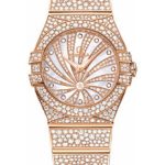 Omega Ladies Constellation Luxury Edition Watch – 27 mm Red Gold Case – Snow-Set Diamond Bezel – Mother-Of-Pearl Diamond Dial – 123.55.27.60.55.009