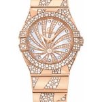 Omega Ladies Constellation Luxury Edition Watch – 27 mm Red Gold Case – Snow-Set Diamond Bezel – Mother-Of-Pearl Diamond Dial – 123.55.27.60.55.011
