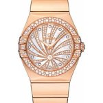 Omega Ladies Constellation Luxury Edition Watch – 27 mm Red Gold Case – Snow-Set Diamond Bezel – Mother-Of-Pearl Diamond Dial – 123.55.27.60.55.013