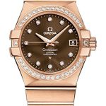 Omega Constellation Co-Axial Watch – 35 mm Red Gold Case – Diamond-Set Red Gold Bezel – Brown Diamond Dial – 123.55.35.20.63.001