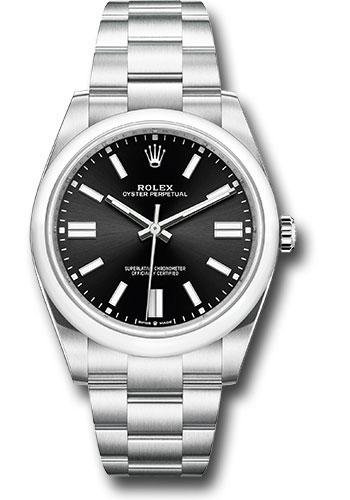 Rolex Oyster Perpetual 41 Watch – Domed Bezel – Black Index Dial – Oyster Bracelet – 2020 Release – 124300