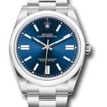 Rolex Oyster Perpetual 41 Watch – Domed Bezel – Blue Index Dial – Oyster Bracelet – 2020 Release – 124300 bluio