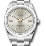 Rolex Oyster Perpetual 41 Watch – Domed Bezel – Silver Index Dial – Oyster Bracelet – 2020 Release – 124300