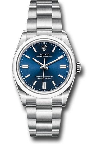 Rolex Oyster Perpetual 36 Watch – Domed Bezel – Blue Index Dial – Oyster Bracelet – 2020 Release – 126000 bluio