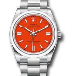 Rolex Oyster Perpetual 36 Watch – Domed Bezel – Coral Red Index Dial – Oyster Bracelet – 2020 Release – 126000