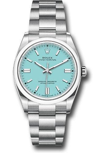 Rolex Oyster Perpetual 36 Watch – Domed Bezel – Turquoise Blue Index Dial – Oyster Bracelet – 2020 Release – 126000