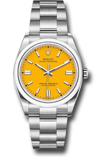 Rolex Oyster Perpetual 36 Watch – Domed Bezel – Yellow Index Dial – Oyster Bracelet – 2020 Release – 126000
