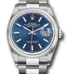 Rolex Steel Datejust 36 Watch – Domed Bezel – Blue Index Dial – Oyster Bracelet – 2019 Release – 126200