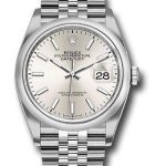 Rolex Steel Datejust 36 Watch – Domed Bezel – Silver Index Dial – Jubilee Bracelet – 2019 Release – 126200