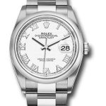 Rolex Steel Datejust 36 Watch – Domed Bezel – White Roman Dial – Oyster Bracelet – 2019 Release – 126200