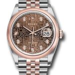 Rolex Steel and Everose Rolesor Datejust 36 Watch – Domed Bezel – Chocolate Jubilee Diamond Dial – Jubilee Bracelet – 126201 chojdj