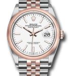 Rolex Steel and Everose Rolesor Datejust 36 Watch – Domed Bezel – White Index Dial – Jubilee Bracelet – 126201