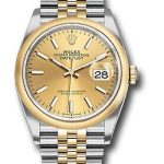 Rolex Steel and Yellow Gold Rolesor Datejust 36 Watch – Domed Bezel – Champagne Index Dial – Jubilee Bracelet – 126203