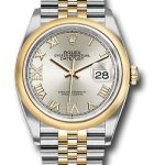 Rolex Steel and Yellow Gold Rolesor Datejust 36 Watch – Domed Bezel – Silver Roman Dial – Jubilee Bracelet – 126203 sdr69j