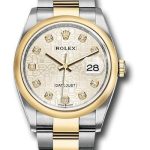 Rolex Steel and Yellow Gold Rolesor Datejust 36 Watch – Domed Bezel – Silver Jubilee Diamond Dial – Oyster Bracelet – 126203