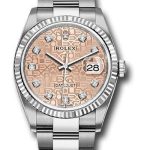 Rolex Steel Datejust 36 Watch – Fluted Bezel – Pink Jubilee Diamond Dial – Oyster Bracelet – 2019 Release – 126234