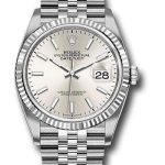 Rolex Steel Datejust 36 Watch – Fluted Bezel – Silver Index Dial – Jubilee Bracelet – 2019 Release – 126234