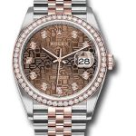 Rolex Steel and Everose Rolesor Datejust 36 Watch – Diamond Bezel – Chocolate Jubilee Diamond Dial – Jubilee Bracelet – 126281RBR chojdj