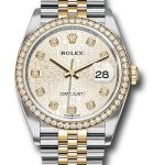 Rolex Steel and Yellow Gold Rolesor Datejust 36 Watch – Yellow Diamond Bezel – Silver Jubilee Diamond Dial – Jubilee Bracelet – 126283RBR