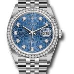 Rolex Steel Datejust 36 Watch – Diamond Bezel – Blue Jubilee Diamond Dial – Jubilee Bracelet – 2019 Release – 126284RBR bljdj