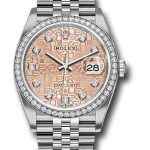 Rolex Steel Datejust 36 Watch – Diamond Bezel – Pink Jubilee Diamond Dial – Jubilee Bracelet – 2019 Release – 126284RBR