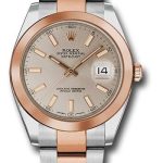 Rolex Steel and Everose Rolesor Datejust 41 Watch – Smooth Bezel – Sundust Index Dial – Oyster Bracelet – 126301