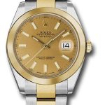 Rolex Steel and Yellow Gold Rolesor Datejust 41 Watch – Smooth Bezel – Champagne Index Dial – Oyster Bracelet – 126303