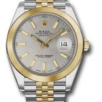 Rolex Steel and Yellow Gold Rolesor Datejust 41 Watch – Smooth Bezel – Silver Index Dial – Jubilee Bracelet – 126303