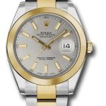 Rolex Steel and Yellow Gold Rolesor Datejust 41 Watch – Smooth Bezel – Silver Index Dial – Oyster Bracelet – 126303