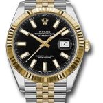 Rolex Steel and Yellow Gold Rolesor Datejust 41 Watch – Fluted Bezel – Black Index Dial – Jubilee Bracelet – 126333