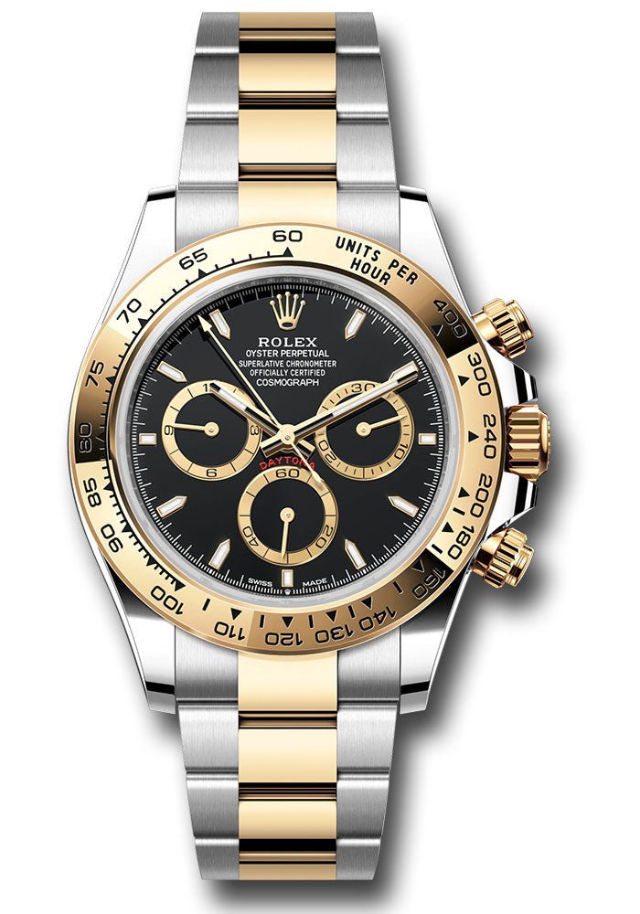 Rolex Yellow Rolesor Cosmograph Daytona Watch – Fixed Bezel – Black Index Dial – Oyster Bracelet – 126503