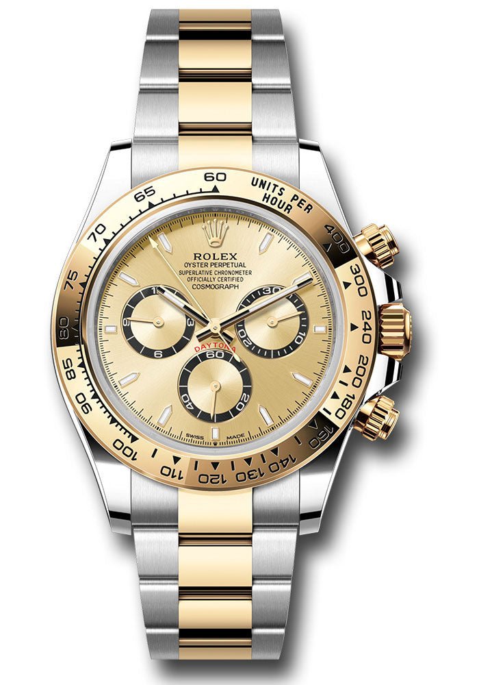 Rolex Yellow Rolesor Cosmograph Daytona Watch – Fixed Bezel – Golden Index Dial – Oyster Bracelet – 126503