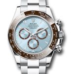 Rolex Platinum Cosmograph Daytona Watch – Chestnut Brown Cerachrom Bezel – Ice Blue Index Dial – Oyster Bracelet – 126506