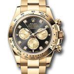 Rolex Yellow Gold Cosmograph Daytona Watch – Fixed Bezel – Black And Golden Diamond Dial – Oyster Bracelet – 126508 bkchdo