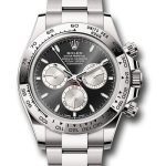 Rolex White Gold Cosmograph Daytona Watch – Fixed Bezel – Black And Steel Index Dial – Oyster Bracelet – 126509 bkstio