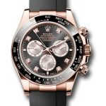 Rolex Everose Gold Cosmograph Daytona Watch – Black Cerachrom Bezel – Black And Sundust Diamond Dial – Oysterflex Strap – 126515ln bksudof