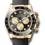 Rolex Yellow Gold Cosmograph Daytona Watch – Black Cerachrom Bezel – Black And Golden Diamond Dial – Oysterflex Strap – 126518ln bkchdof