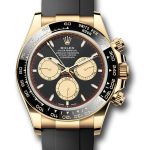 Rolex Yellow Gold Cosmograph Daytona Watch – Black Cerachrom Bezel – Black And Champagne Index Dial – Oysterflex Strap – 126518ln bkchiof