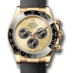 Rolex Yellow Gold Cosmograph Daytona Watch – Black Cerachrom Bezel – Golden And Black Index Dial – Oysterflex Strap – 126518ln chbkiof