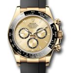 Rolex Yellow Gold Cosmograph Daytona Watch – Black Cerachrom Bezel – Golden Index Dial – Oysterflex Strap – 126518ln chiof