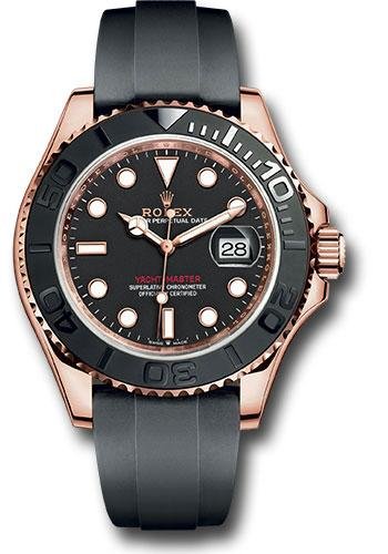 Rolex Everose Gold Yacht-Master 40 Watch – Black Dial – Oysterflex Strap – 126655