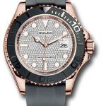 Rolex Everose Gold Yacht-Master 40 Watch – Diamond Paved Dial – Oysterflex Strap – 126655dp