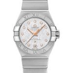 Omega Constellation Co-Axial Master Chronometer Watch – 27 mm Steel Case – Silk-Like Pattern White -Silvery Diamond Dial – 127.10.27.20.52.001