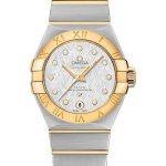 Omega Constellation Co-Axial Master Chronometer Watch – 27 mm Steel And Yellow Gold Case – White -Silvery Diamond Dial – Brushed Steel Bracelet – 127.20.27.20.52.002