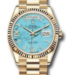 Rolex Yellow Gold Day-Date 36 Watch – Fluted Bezel – Champagne Index Dial – President Bracelet – 128238 tdidrp