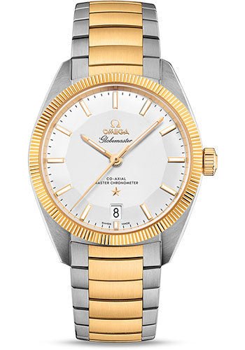 Omega Constellation Globemaster Co-Axial Master Chronometer Watch – 39 mm Steel And Yellow Gold Case – Yellow Gold Fluted Bezel – Silvery Dial – Steel Bracelet – 130.20.39.21.02.001