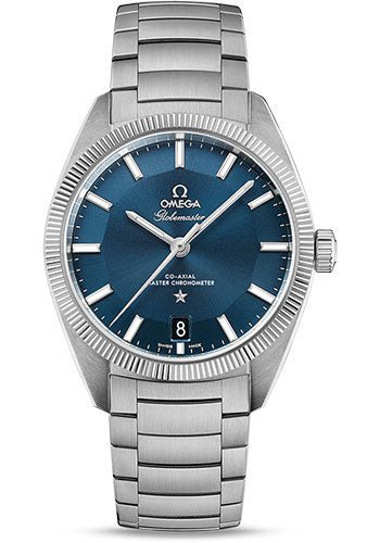 Omega Constellation Globemaster Co-Axial Master Chronometer Watch – 39 mm Steel Case – Fluted Bezel – Blue Dial – 130.30.39.21.03.001