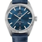 Omega Constellation Globemaster Co-Axial Master Chronometer Watch – 39 mm Steel Case – Fluted Bezel – Blue Dial – Blue Leather Strap – 130.33.39.21.03.001