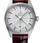 Omega Constellation Globemaster Co-Axial Master Chronometer Annual Calendar Limited Edition of 52 Watch – 41 mm Platinum Case – Platinum Dial – Burgundy Leather Strap – 130.93.41.22.99.001