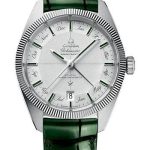 Omega Constellation Globemaster Co-Axial Master Chronometer Annual Calendar Limited Edition of 52 Watch – 41 mm Platinum Case – Platinum Dial – Green Leather Strap – 130.93.41.22.99.002